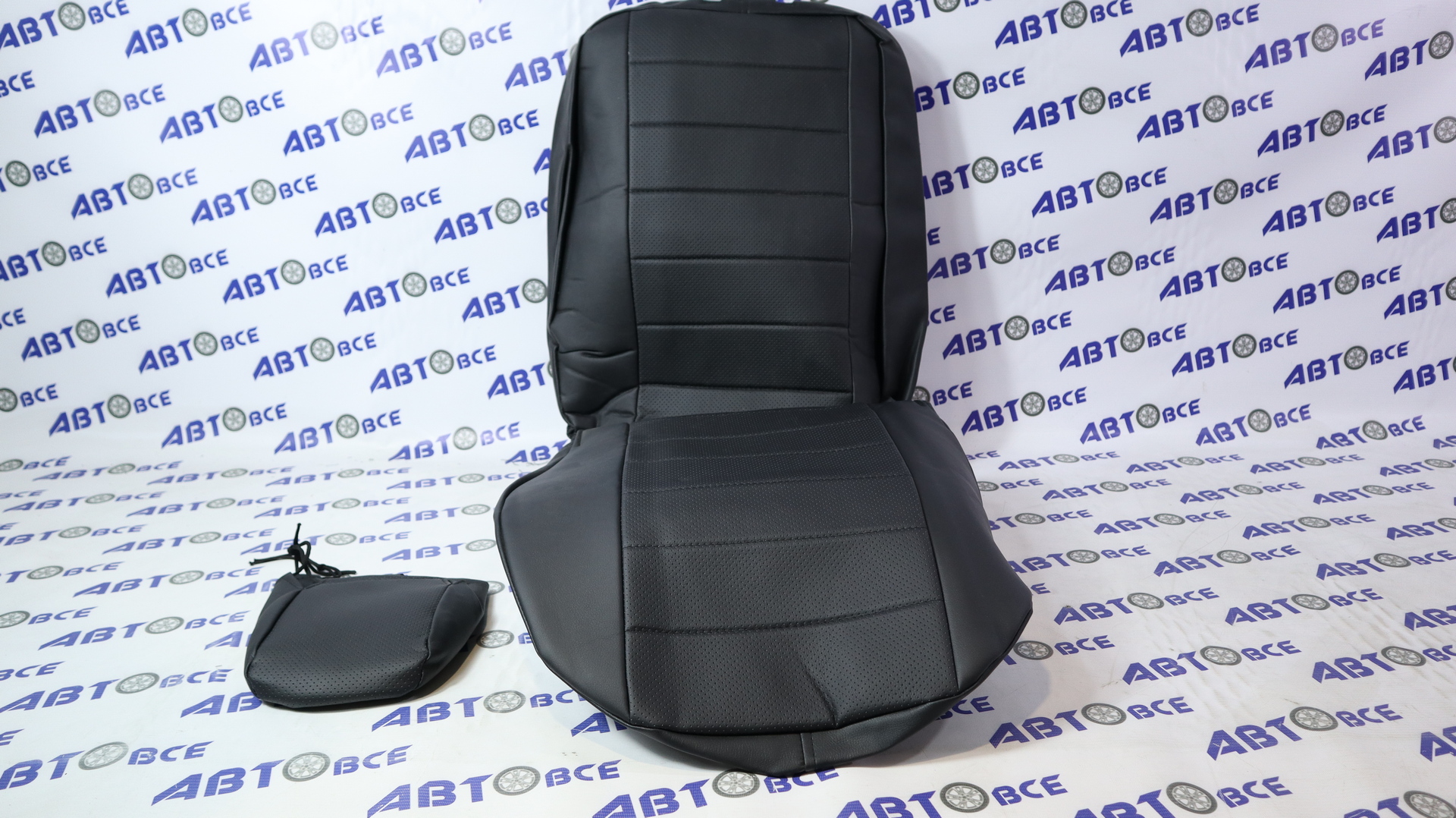 Чехлы сидений ВАЗ-2190 с 2011г (раздельная спинка) экокожа черные SEINTEX
